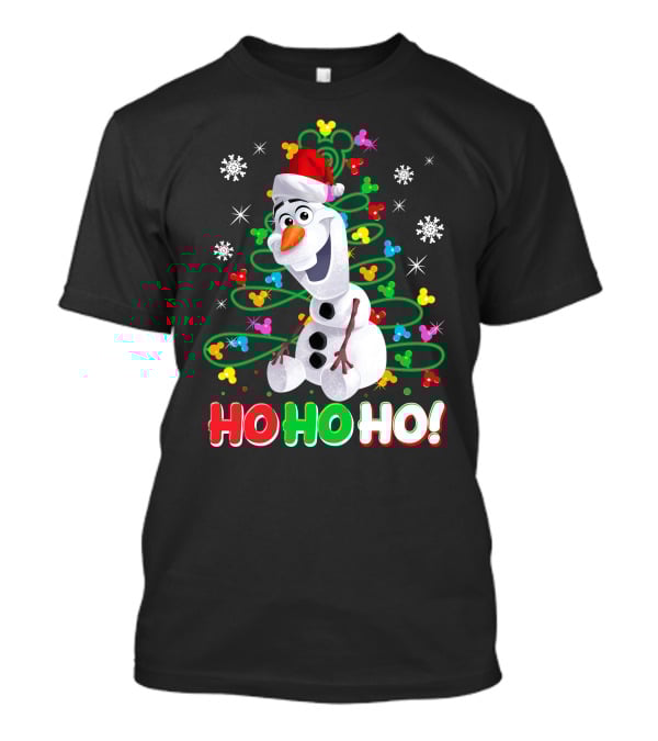 Olaf Christmas Santa Hat Snowflakes Ho Ho Ho Disney Frozen T-Shirt