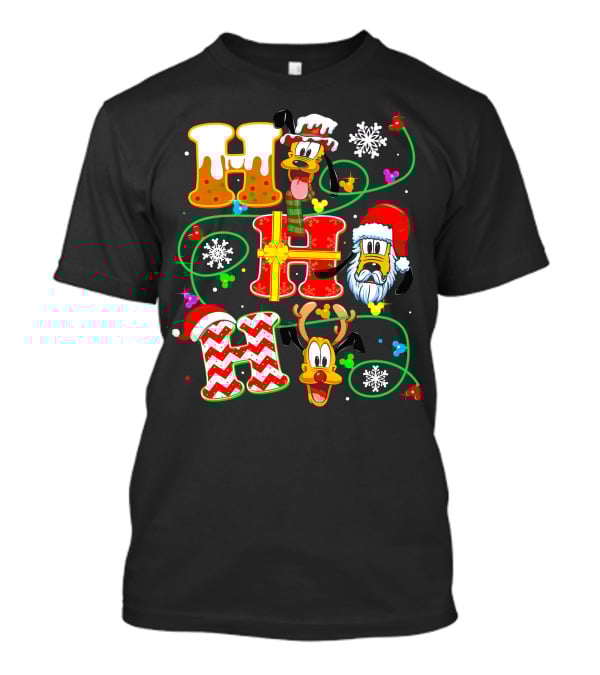 Ho Ho Ho Pluto Christmas Snowflakes Santa Hat Reindeer Holiday Magic T-Shirt