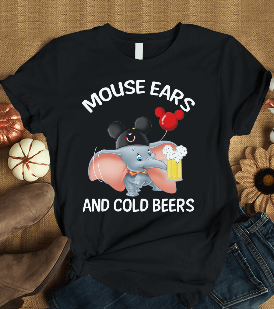 Mouse Ears And Cold Beers Dumbo Balloon Hat Drink T-Shirt