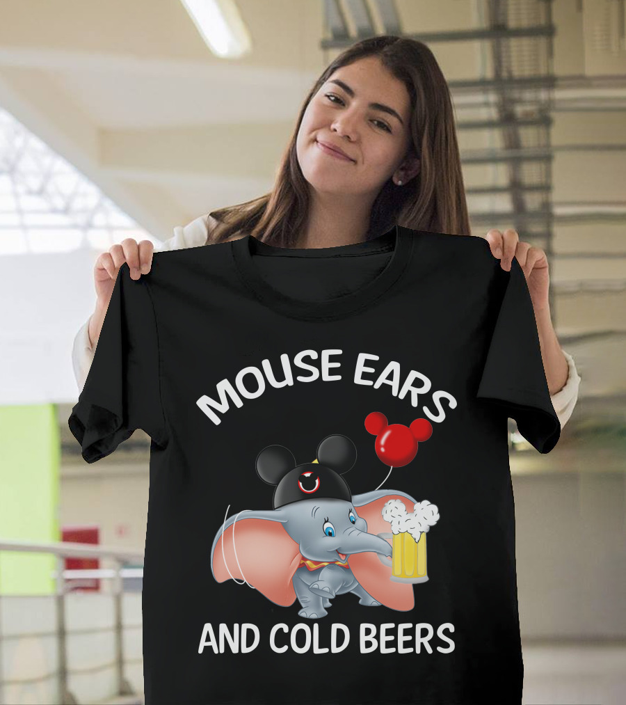 Mouse Ears And Cold Beers Dumbo Balloon Hat Drink T-Shirt