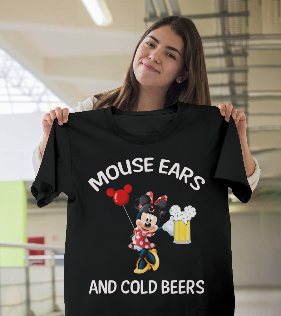 Minnie Mouse Ears And Cold Beers Balloon And Mug T-Shirt