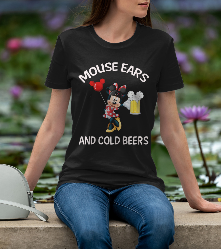 Minnie Mouse Ears And Cold Beers Balloon And Mug T-Shirt