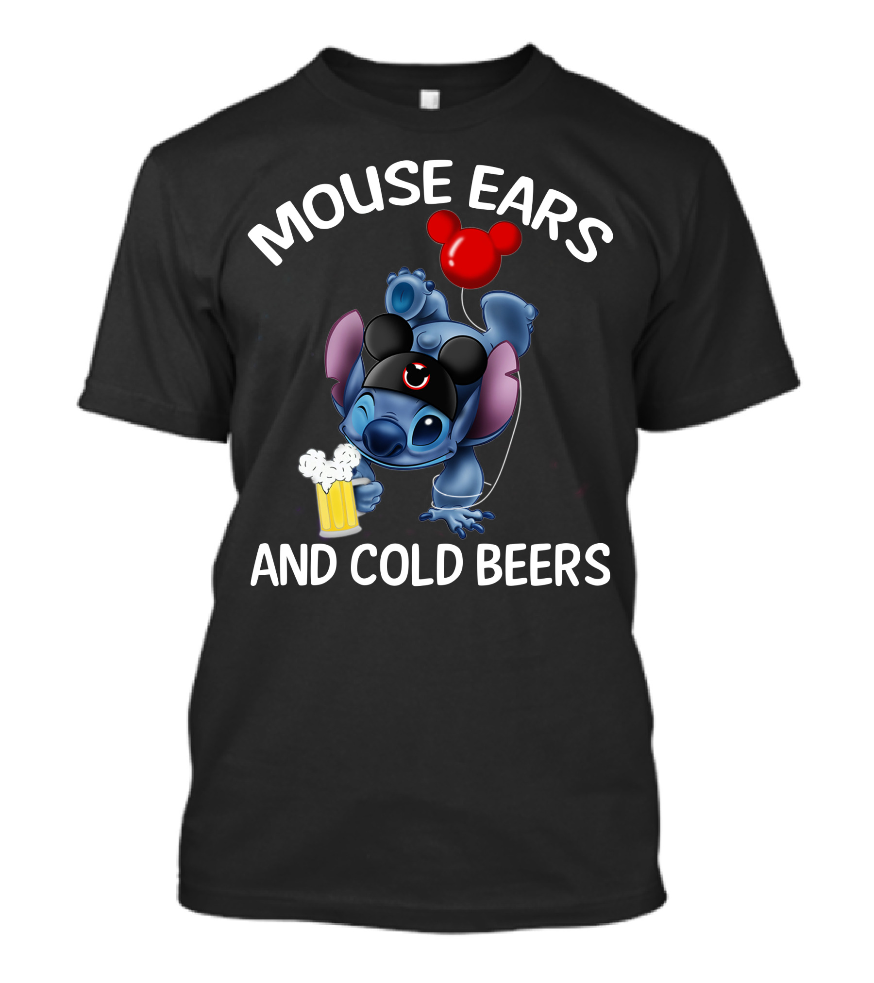 Mouse Ears And Cold Beers Stitch Balloon T-Shirt