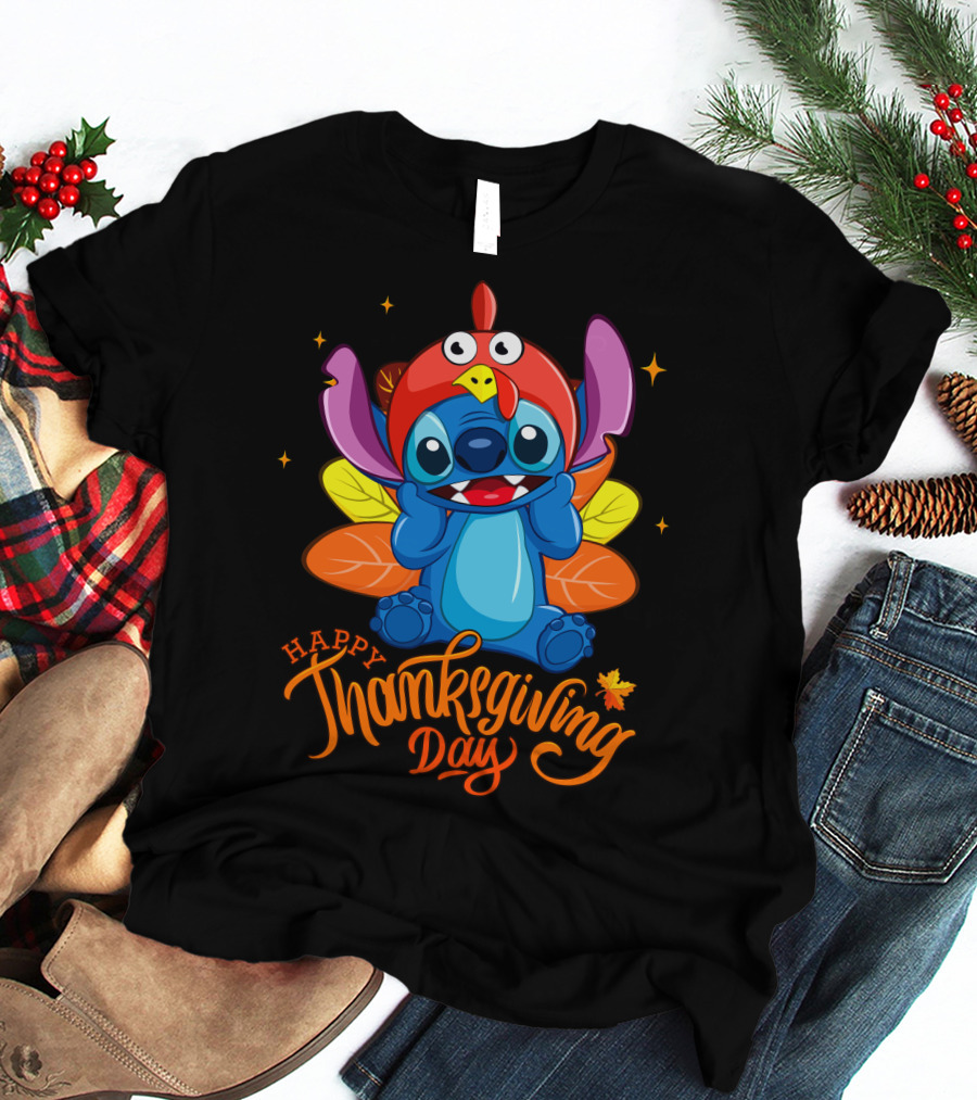 Happy Thanksgiving Day Stitch Turkey Costume T-Shirt