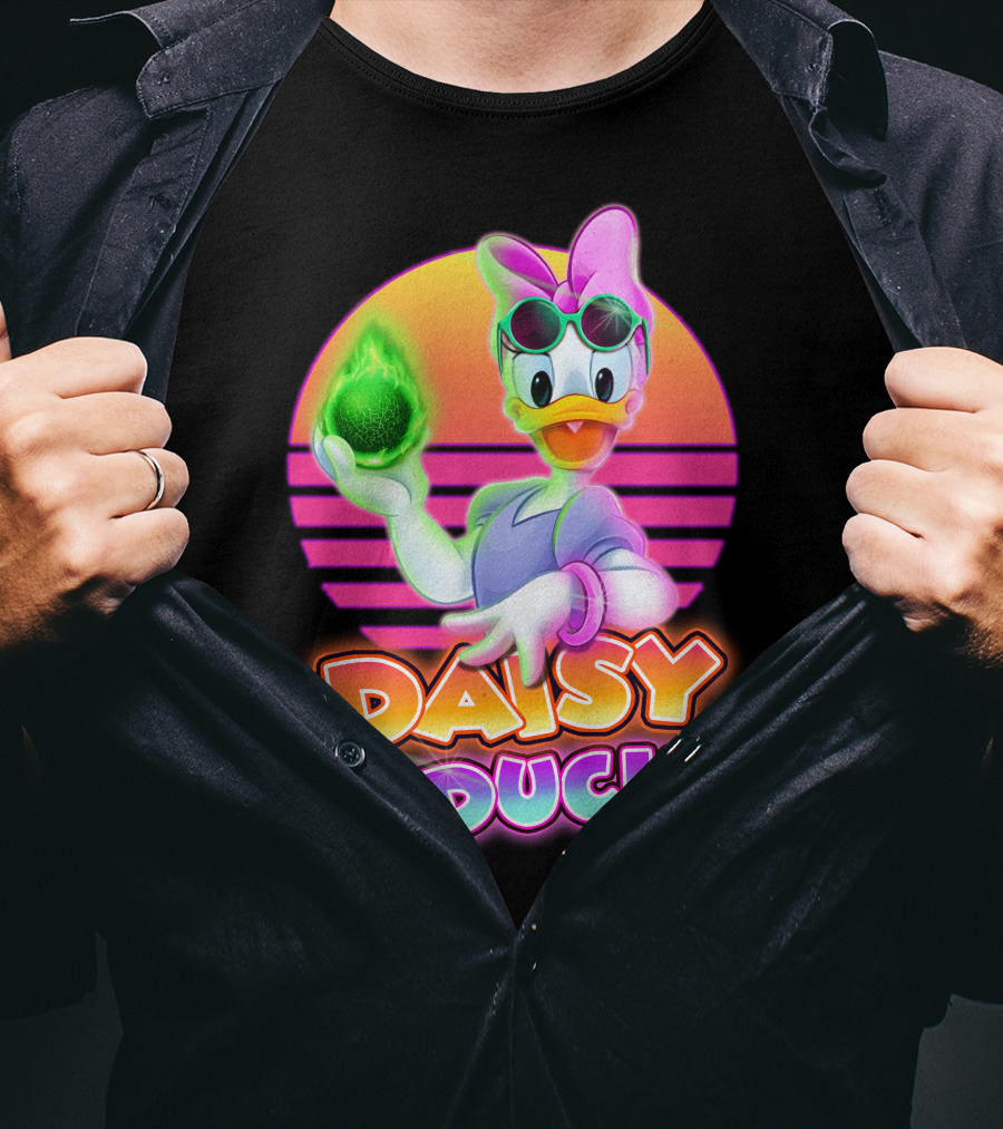 Daisy Duck Neon Glow Vintage Retro Aesthetic T-Shirt