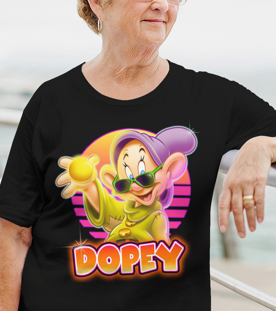 Dopey Retro Sunglasses Glow Neon Style T-Shirt