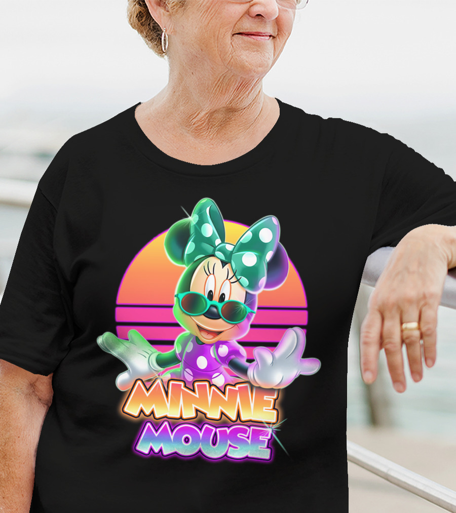 Minnie Mouse Retro Sunset Neon Style T-Shirt