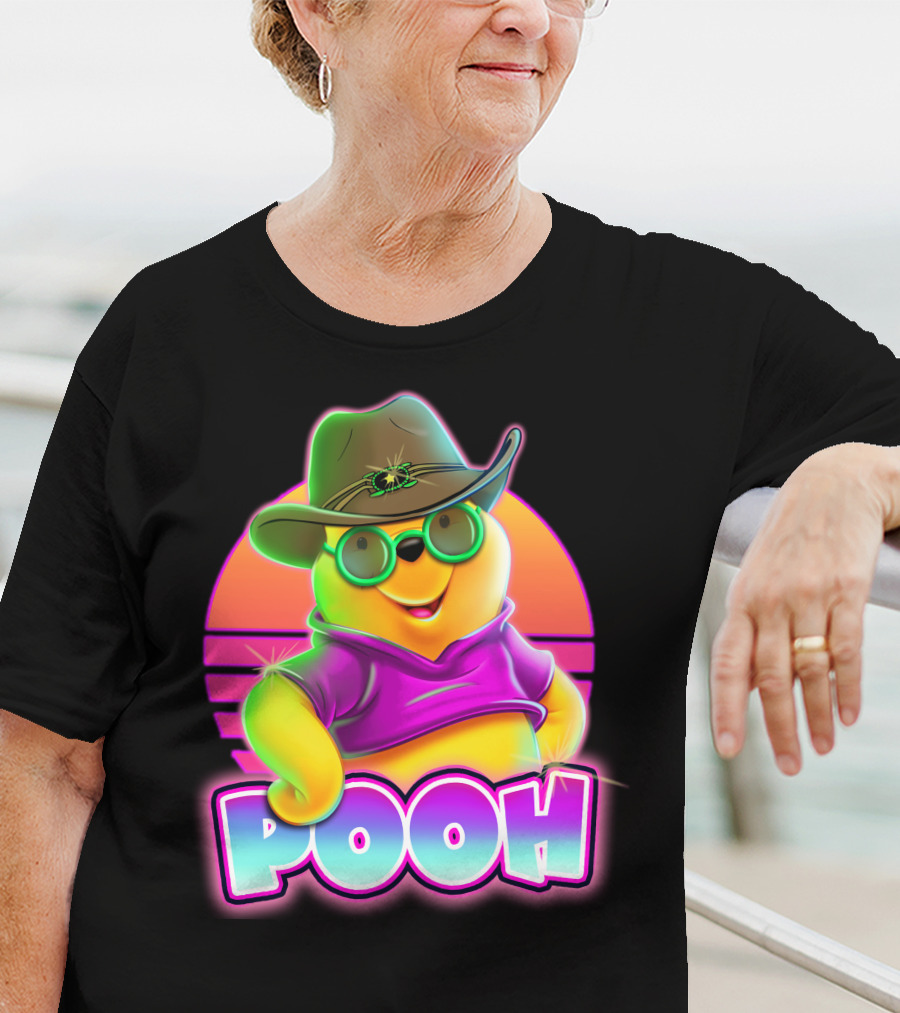 Pooh Retro Cool Style With Hat And Sunglasses T-Shirt