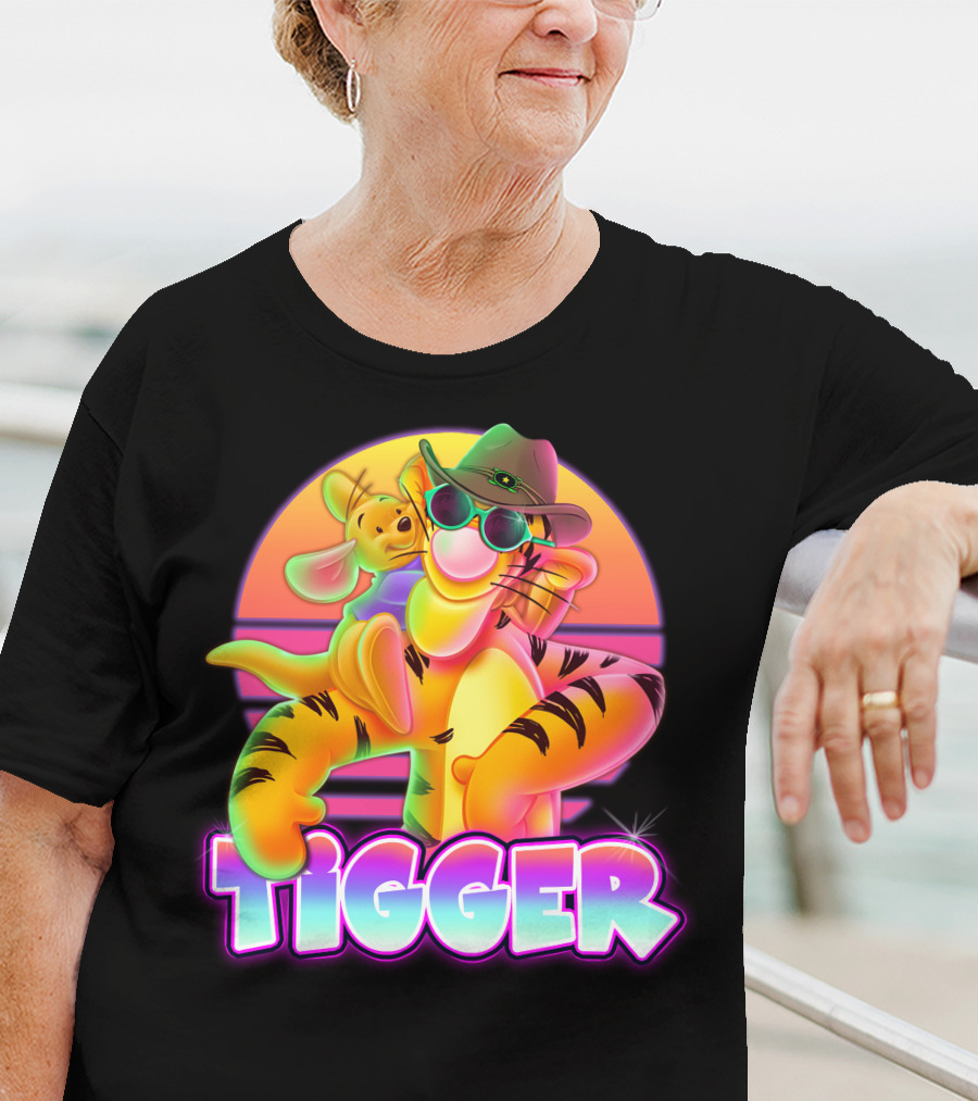 Tigger And Roo Neon Sunset Charm T-Shirt