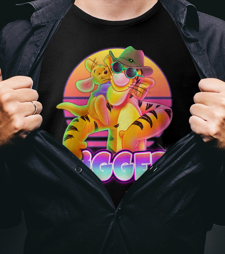 Tigger And Roo Neon Sunset Charm T-Shirt