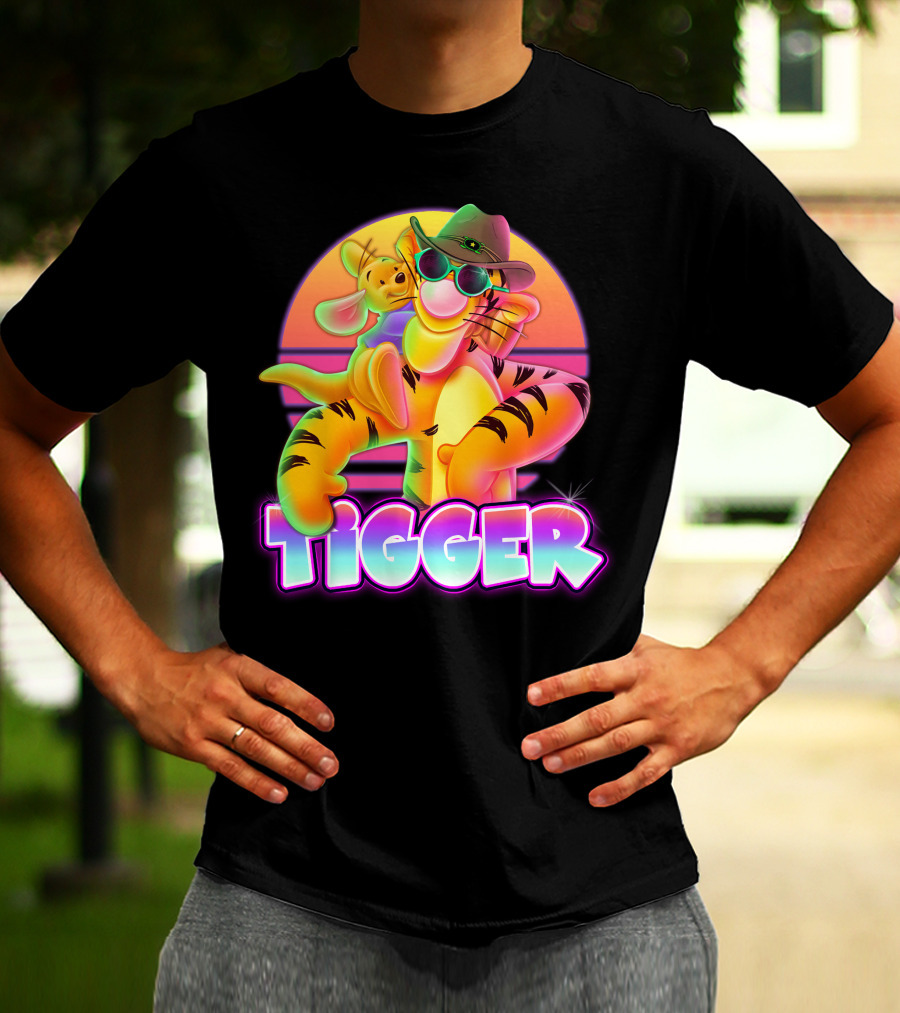 Tigger And Roo Neon Sunset Charm T-Shirt