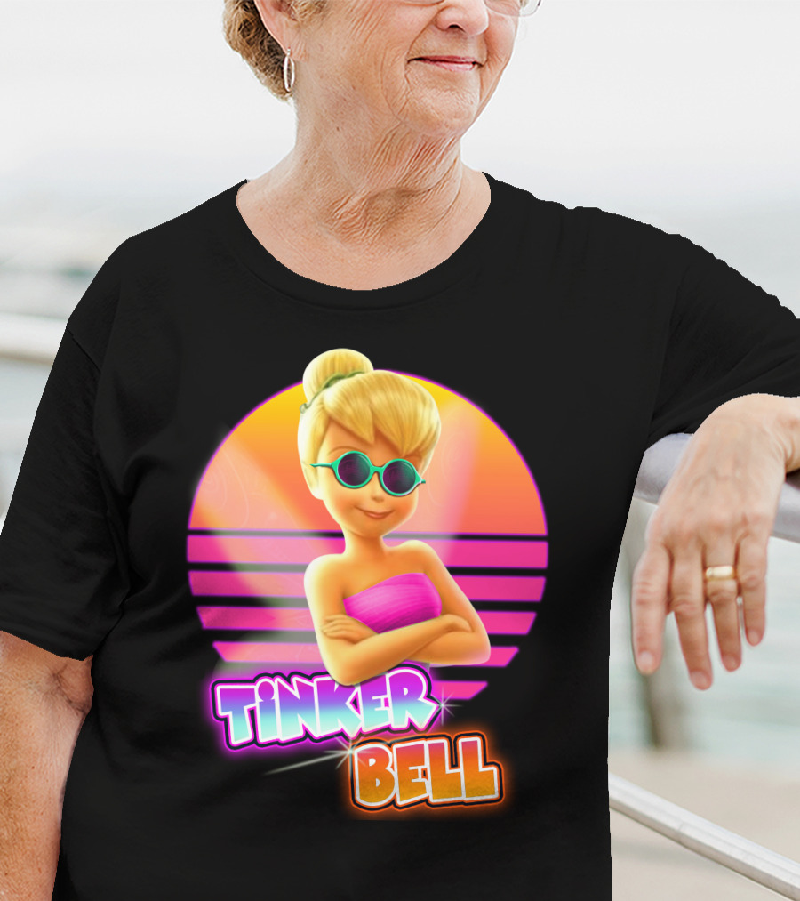 Tinker Bell 80S Retro Sunset Style T-Shirt