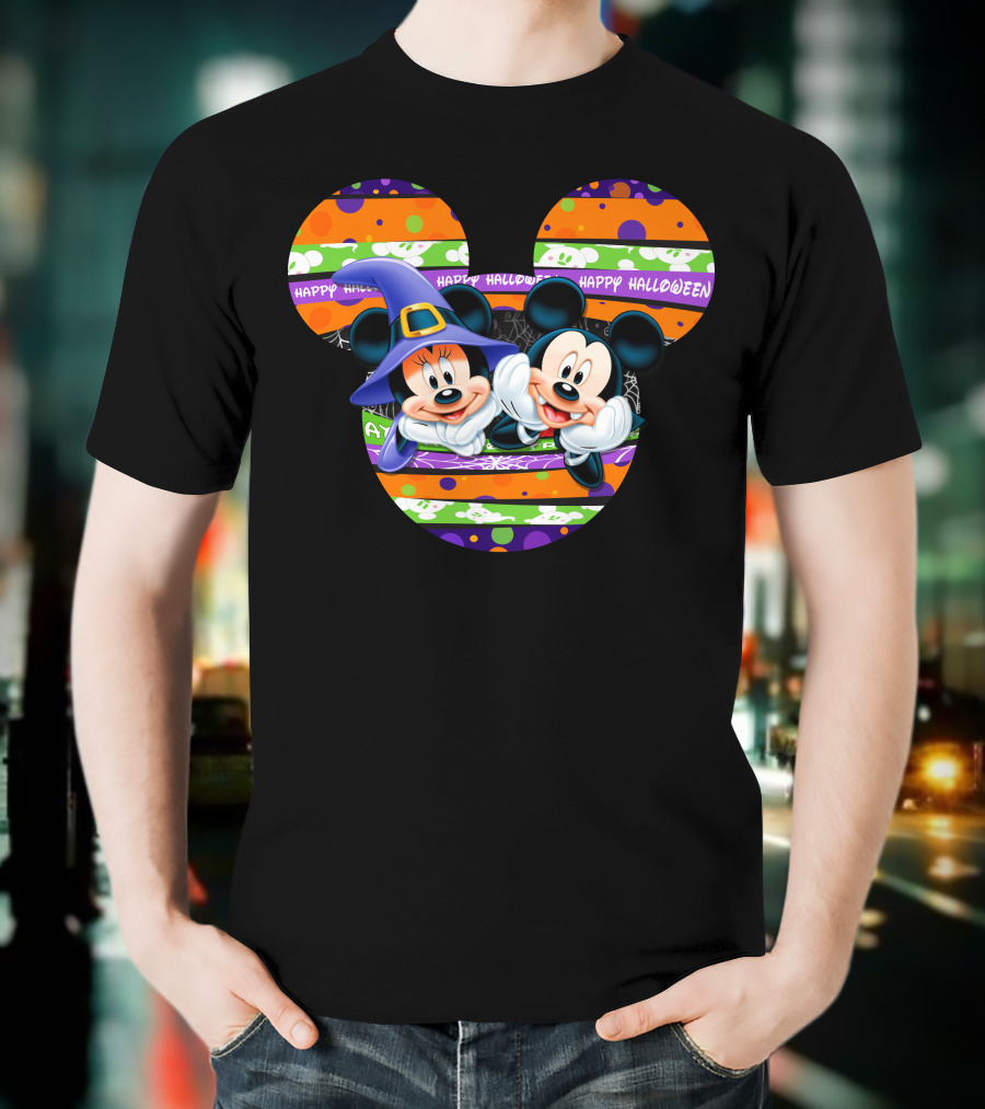 Mickey And Minnie Happy Halloween Halloween Pumpkin T-Shirt