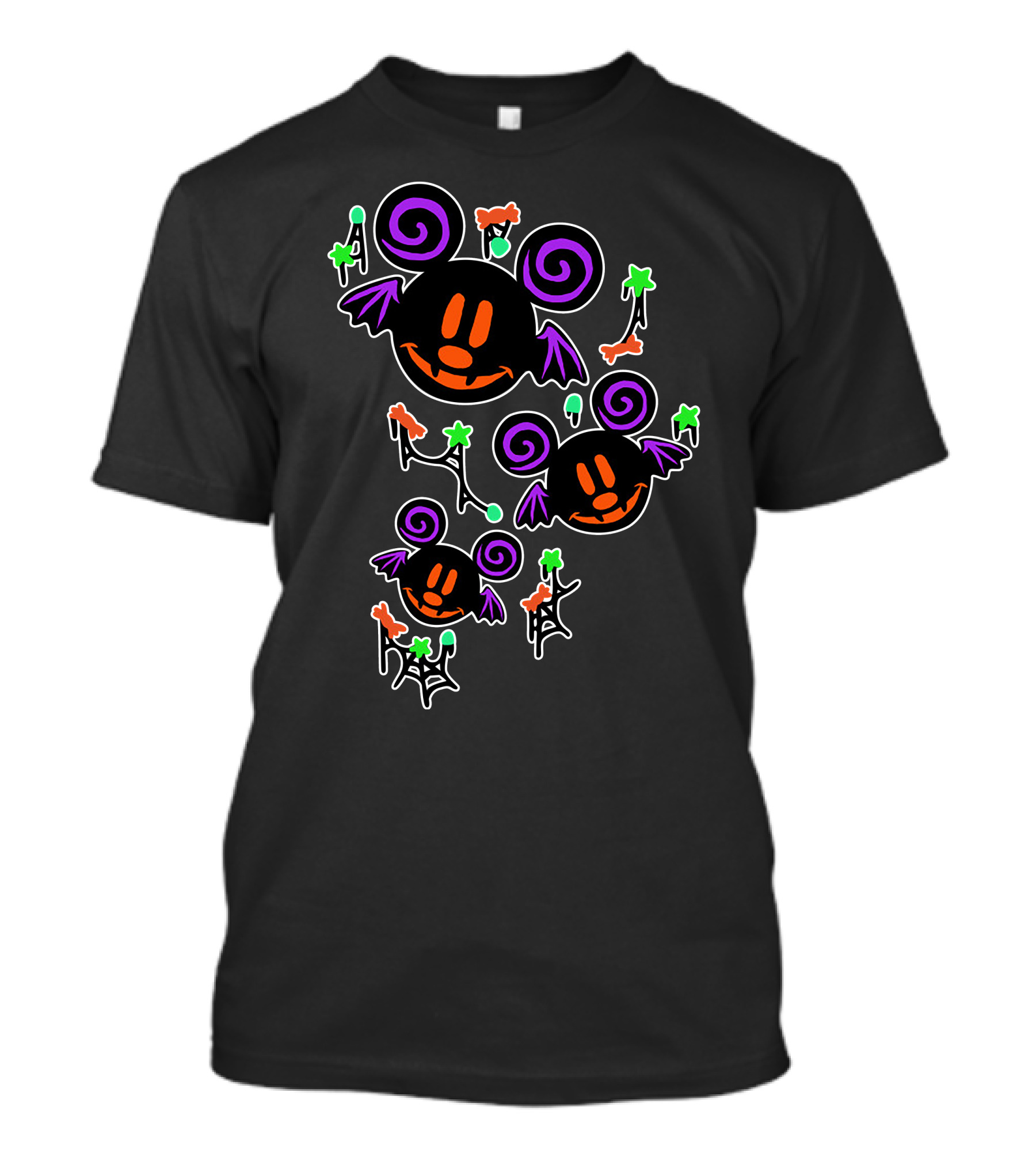 Halloween 55 Spooky Mickey Ears With Bat Wings And Pumpkins T-Shirt