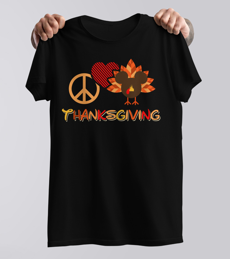 Thanksgiving Peace Love Turkey 28 T-Shirt