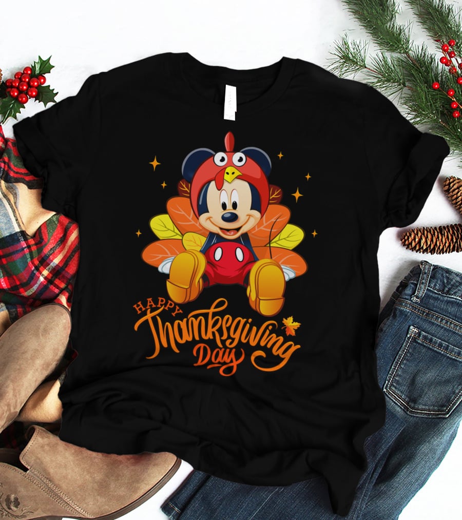 Happy Thanksgiving Day Mickey Mouse Turkey Costume T-Shirt