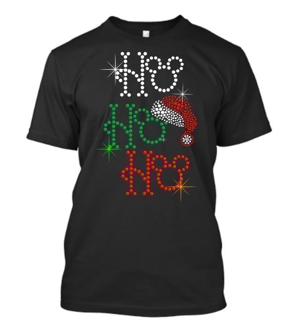 Merry Christmas 55 Ho Ho Ho Santa Hat Mickey Ears Holidots T-Shirt