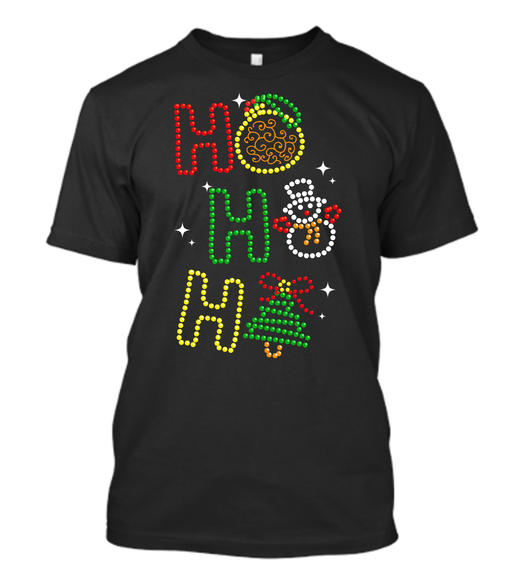 Ho Ho Ho Merry Christmas 56 Santa Snowman Tree T-Shirt