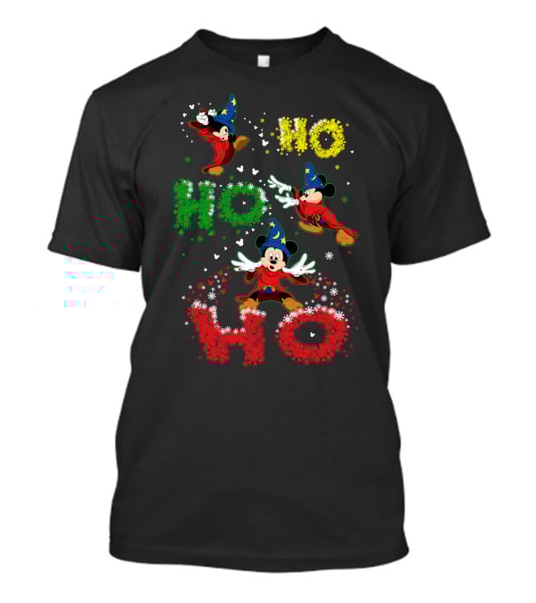 Merry Christmas 57 Mickey Mouse Fantasia Sorcerer's Apprentice Ho Ho Ho T-Shirt