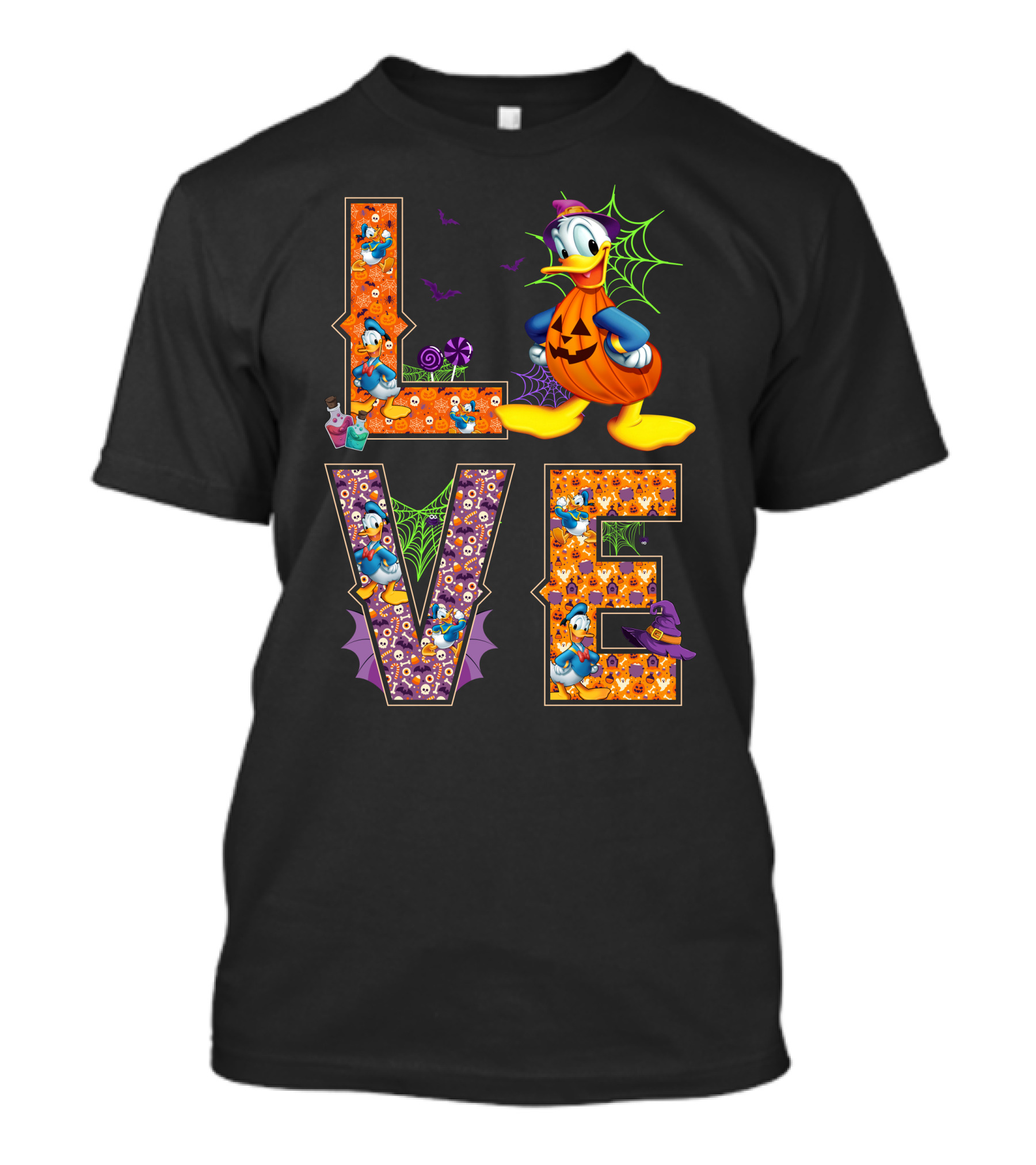 Love Halloween Donald Duck Pumpkin Costume T-Shirt