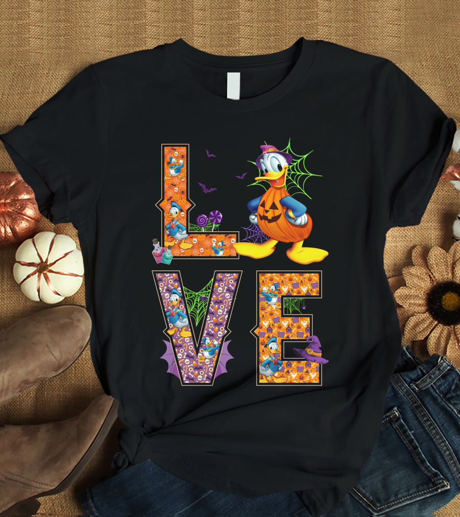 Love Halloween Donald Duck Pumpkin Costume T-Shirt