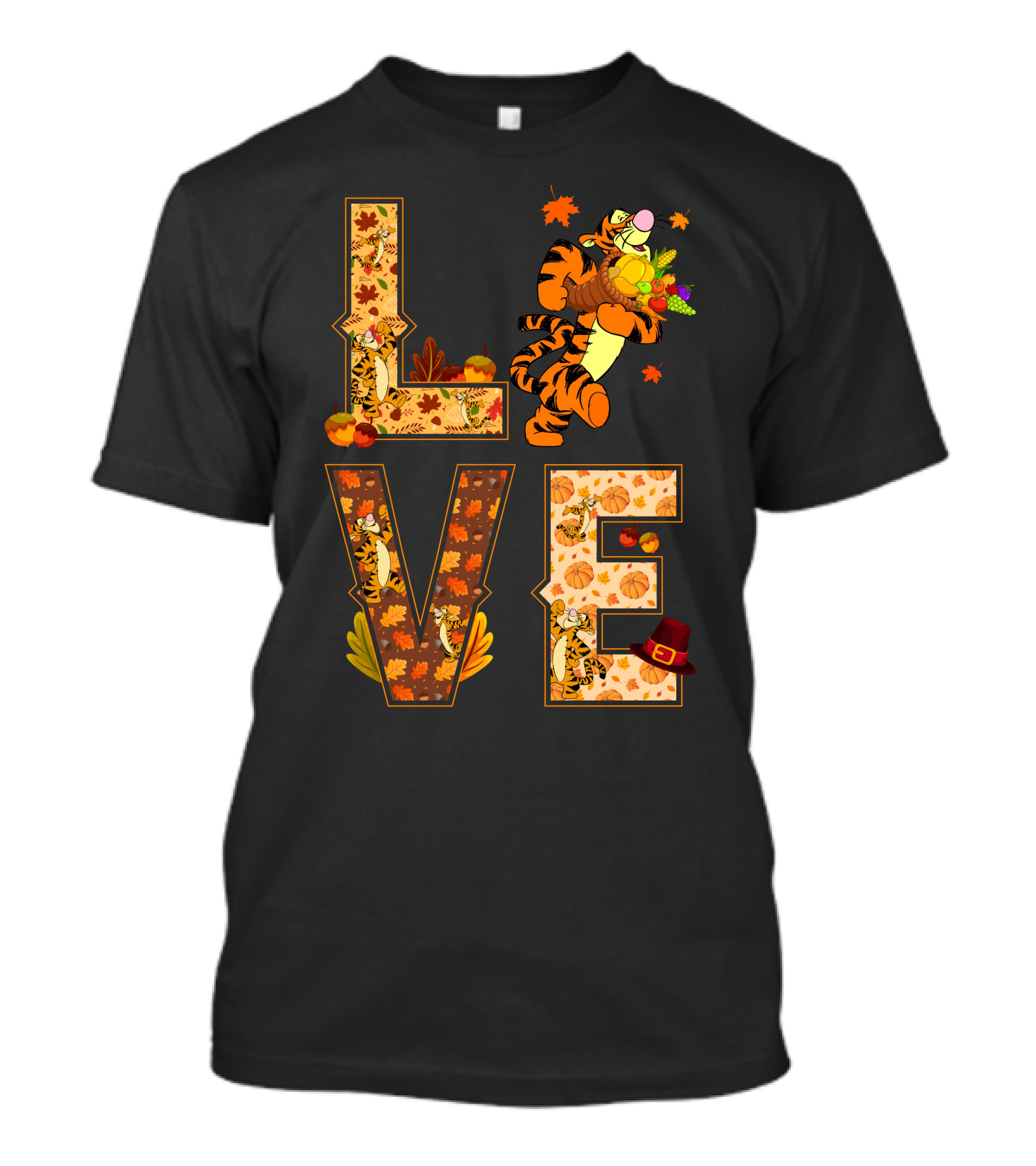 Love Tigger Thanksgiving Autumn Leaves T-Shirt
