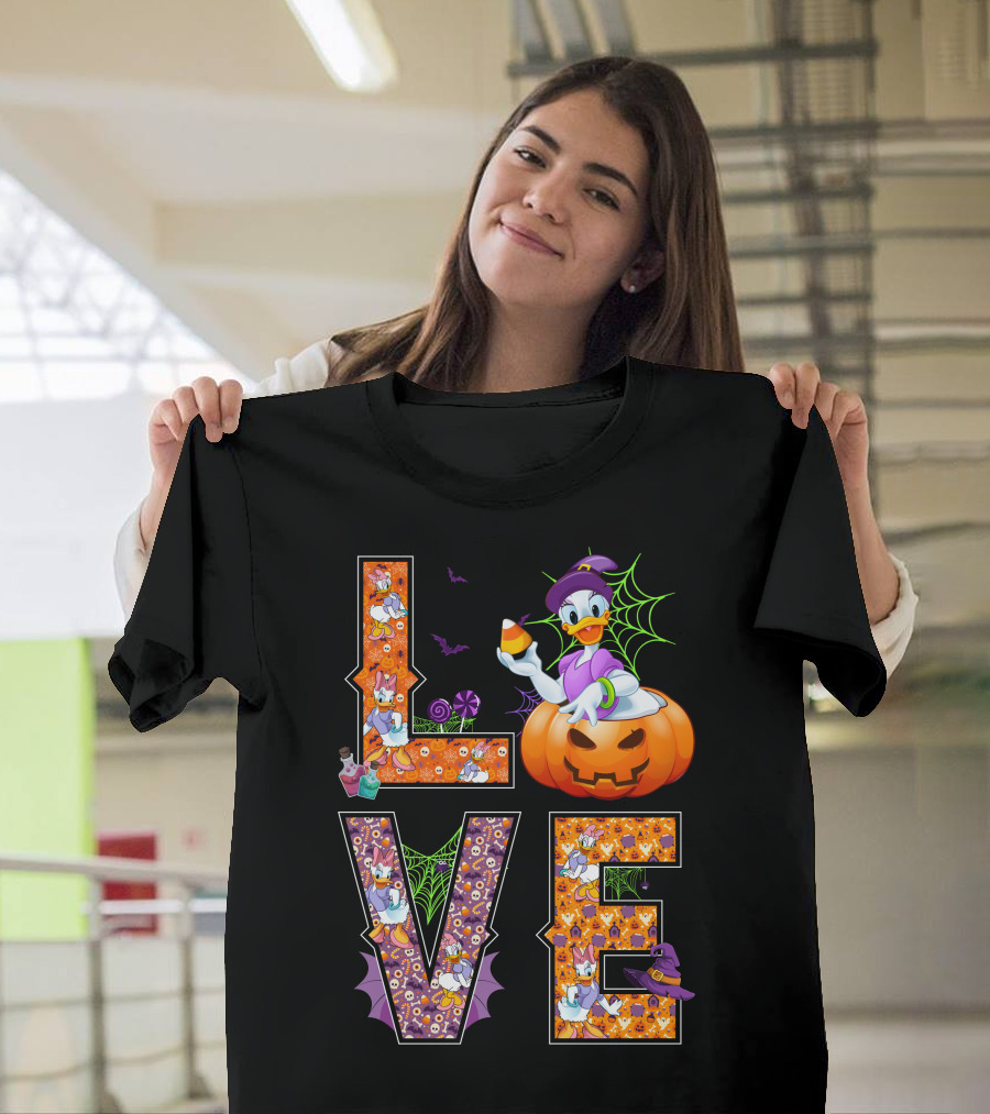 Love Daisy Duck Halloween Pumpkin Candy Corn Disney T-Shirt