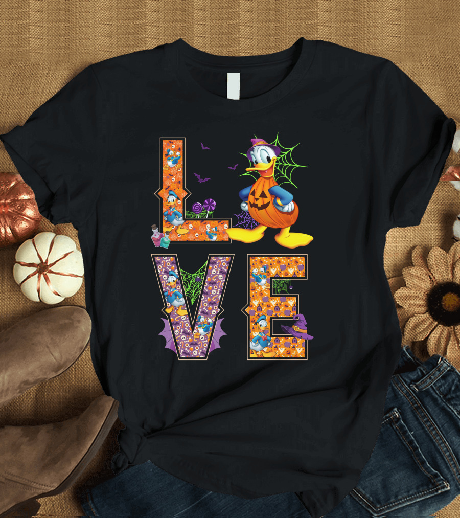 Donald Love Halloween Pumpkin Theme T-Shirt