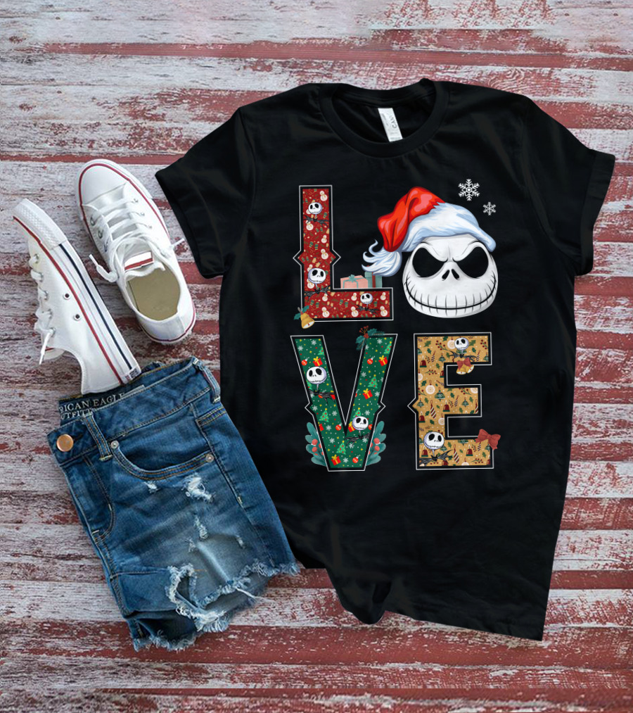 Love Jack Skellington Christmas Theme T-Shirt