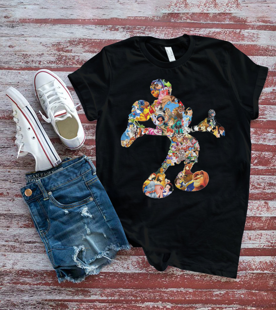 Disney Character Collage Mickey Mouse T-Shirt
