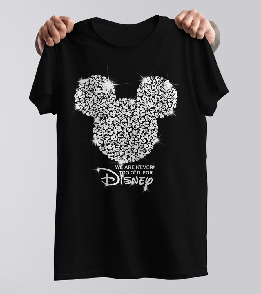 We Are Never Too Old For Disney Mickey Head Floral T-Shirt