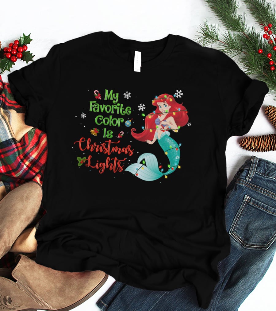 My Favorite Color Is Christmas Lights Ariel T-Shirt
