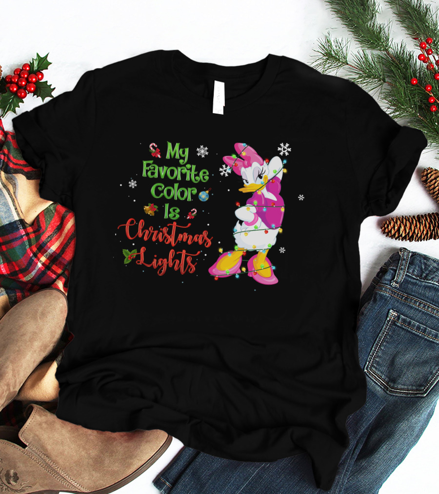 My Favorite Color Is Christmas Lights Daisy T-Shirt