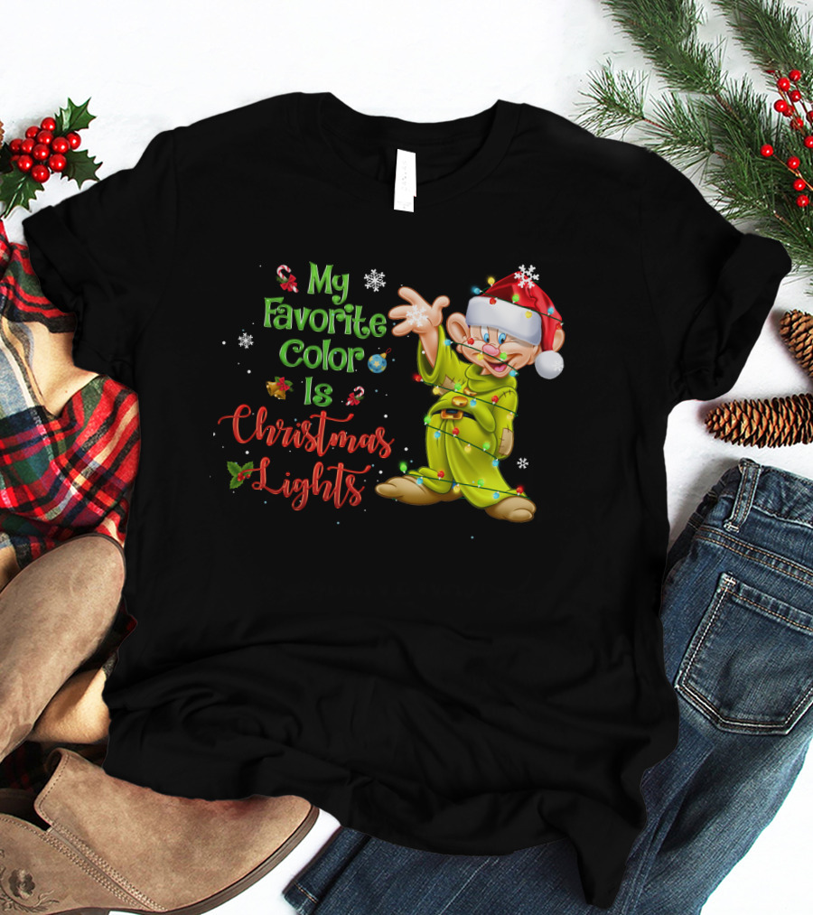 My Favorite Color Is Christmas Lights Dopey T-Shirt