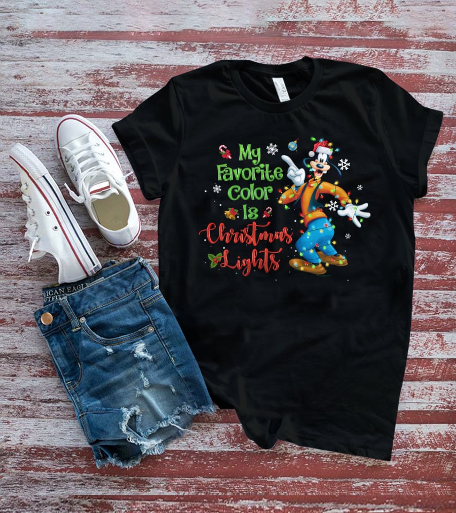 Goofy My Favorite Color Is Christmas Lights T-Shirt