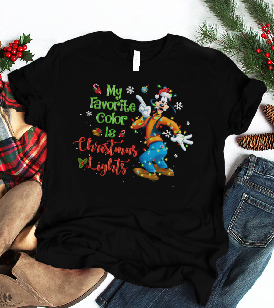 Goofy My Favorite Color Is Christmas Lights T-Shirt