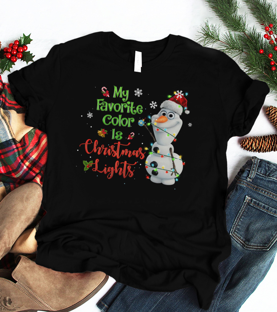 My Favorite Color Is Christmas Lights Olaf T-Shirt