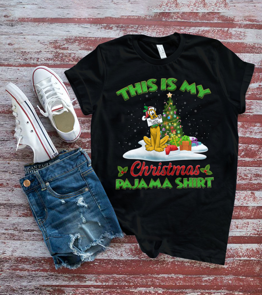 This Is My Christmas Pajama Shirt Pluto Santa T-Shirt