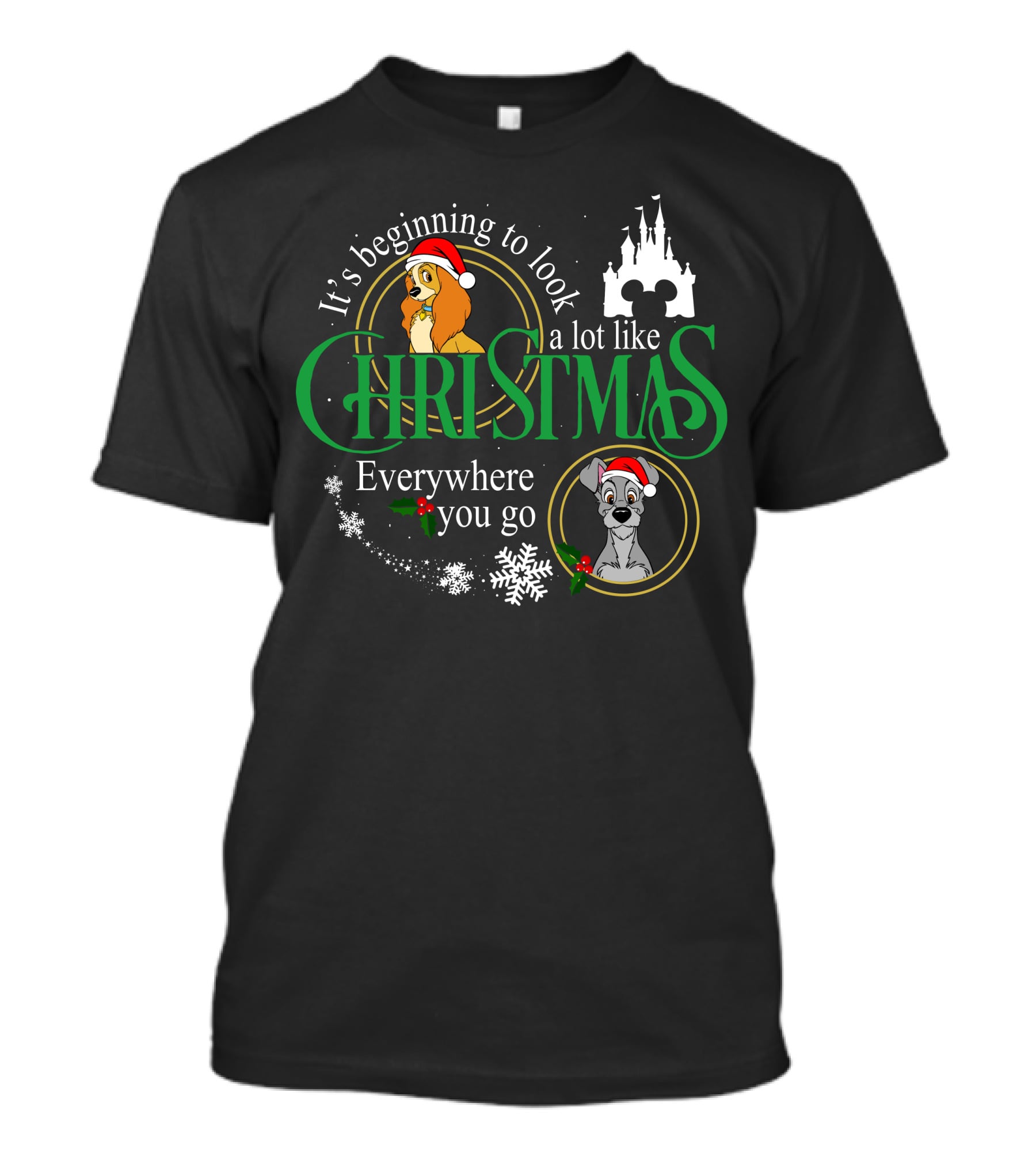 It's Beginning To Look A Lot Like Christmas Everywhere You Go Lady And The Tramp T-Shirt