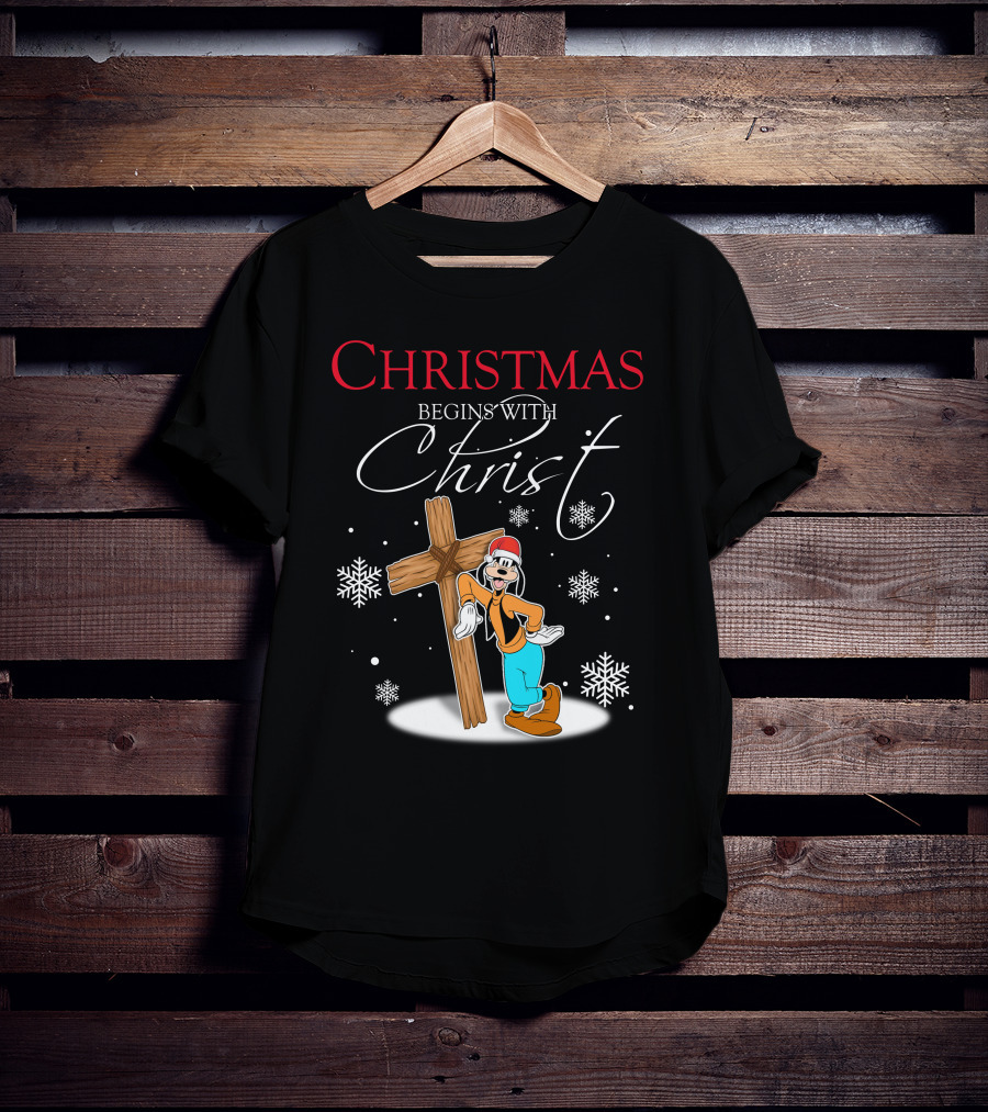 Christmas Begins With Christ Goofy Snowflakes T-Shirt
