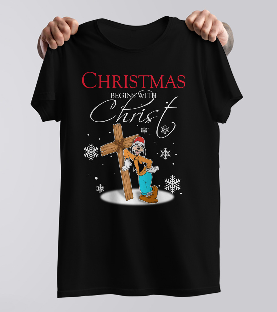 Christmas Begins With Christ Goofy Snowflakes T-Shirt
