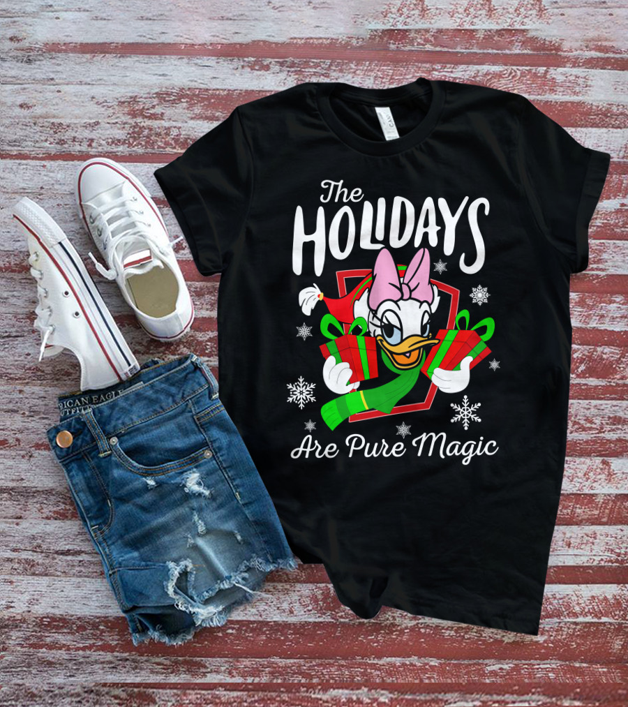 The Holidays Are Pure Magic Daisy Duck Christmas Snowflakes Gifts T-Shirt