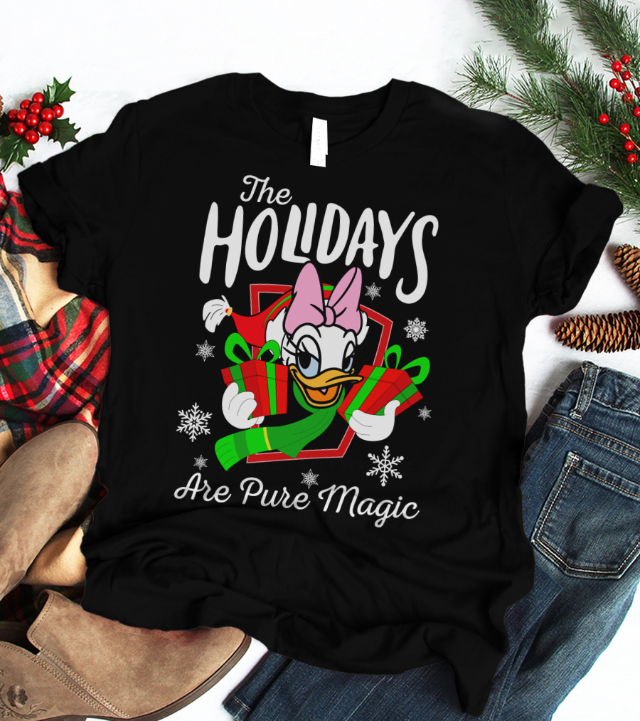 The Holidays Are Pure Magic Daisy Duck Christmas Snowflakes Gifts T-Shirt
