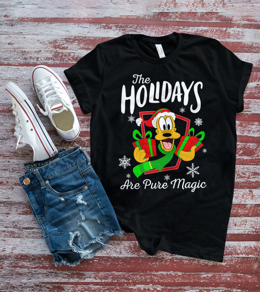 Pluto The Holidays Are Pure Magic Christmas Disney T-Shirt
