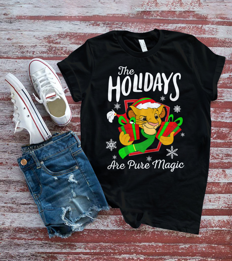 The Holidays Are Pure Magic Simba Christmas Snowflakes T-Shirt
