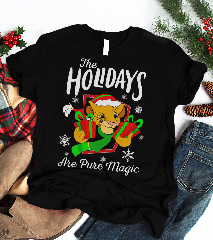 The Holidays Are Pure Magic Simba Christmas Snowflakes T-Shirt