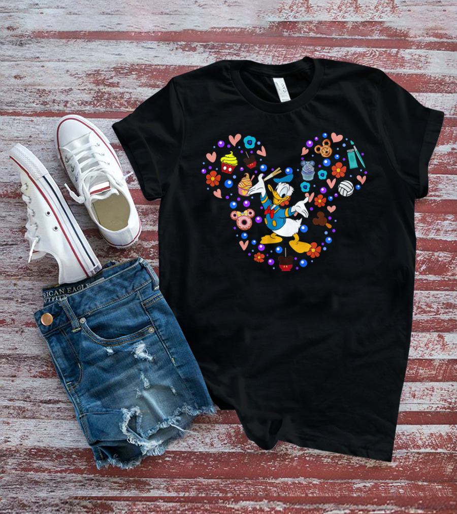 Donald Duck Colorful Icon Heart T-Shirt