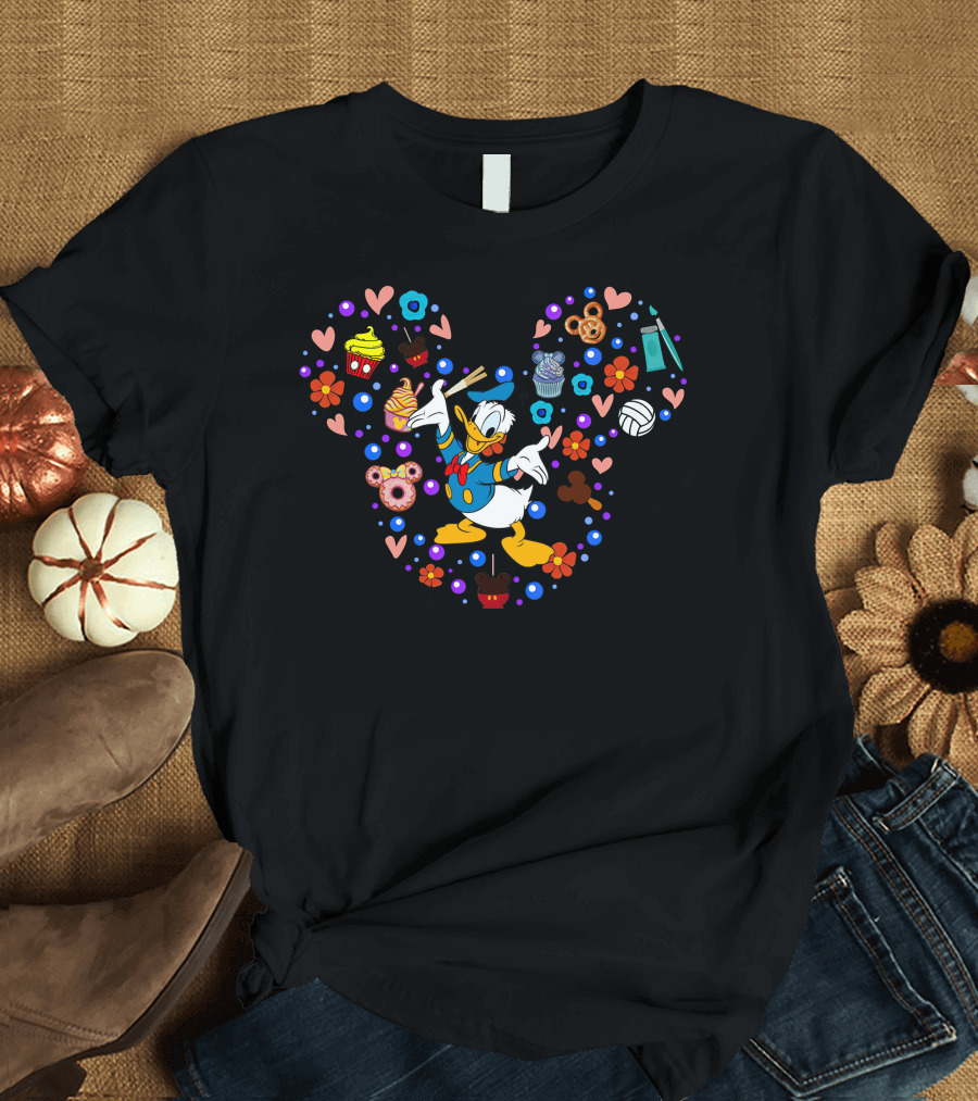 Donald Duck Colorful Icon Heart T-Shirt