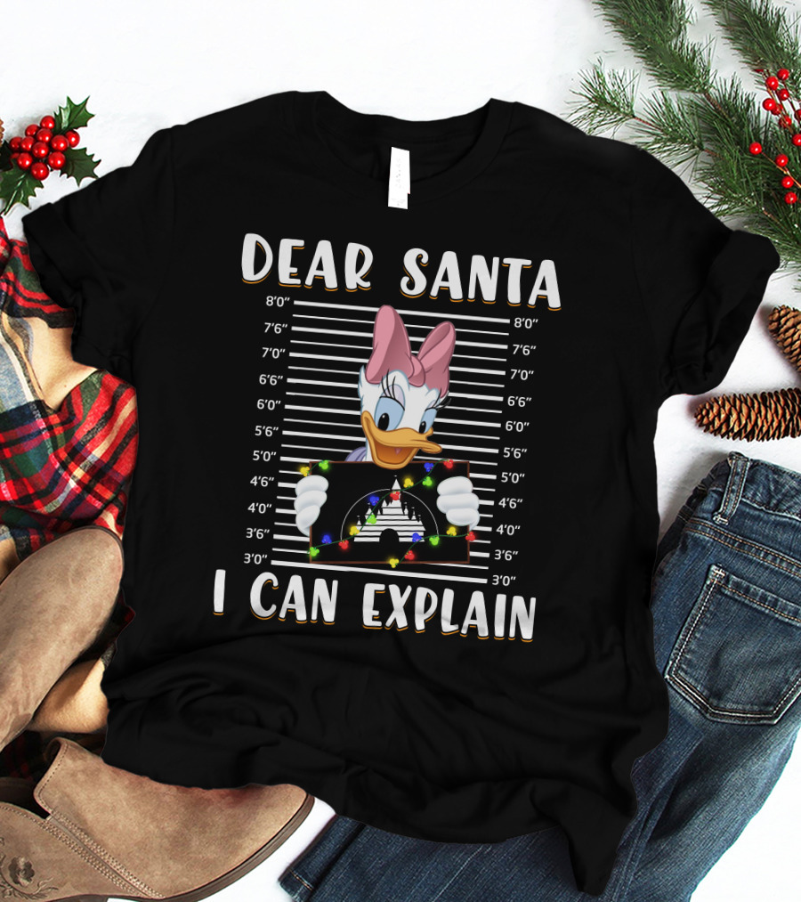 Dear Santa I Can Explain Daisy Christmas Lights Disney T-Shirt
