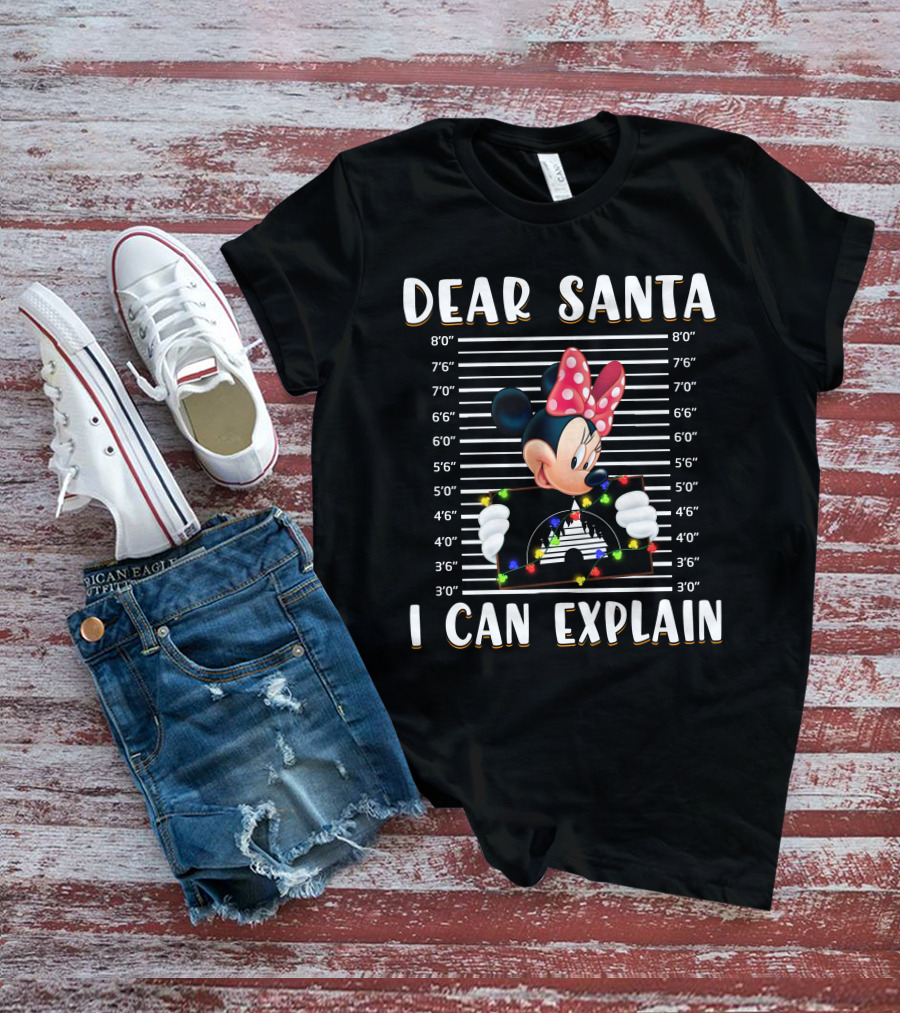 Dear Santa I Can Explain Minnie Mouse Holiday Mugshot T-Shirt